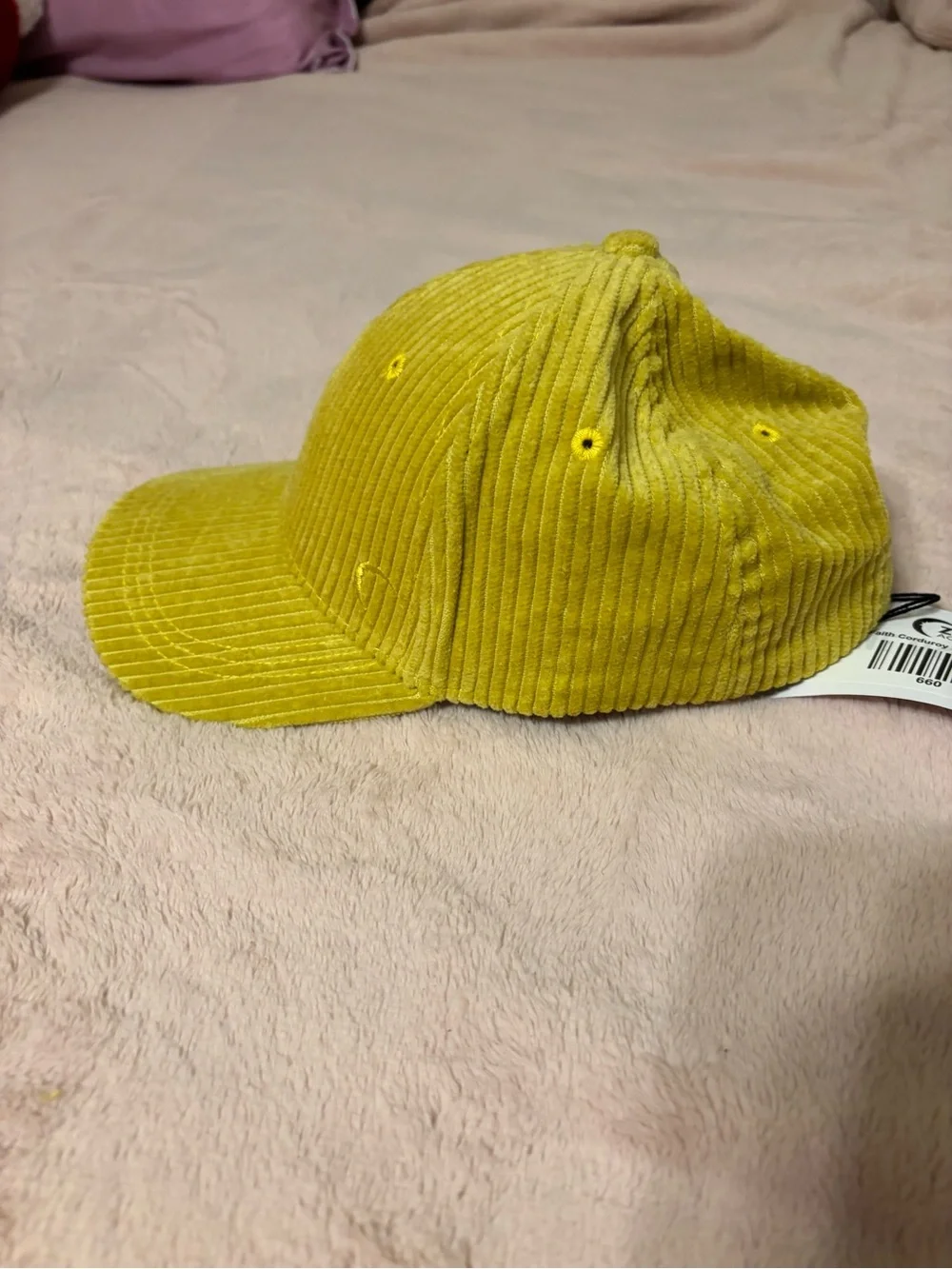 ZYIA Active Faith Corduroy Baseball Cap Yellow Adjustable One Size NWT